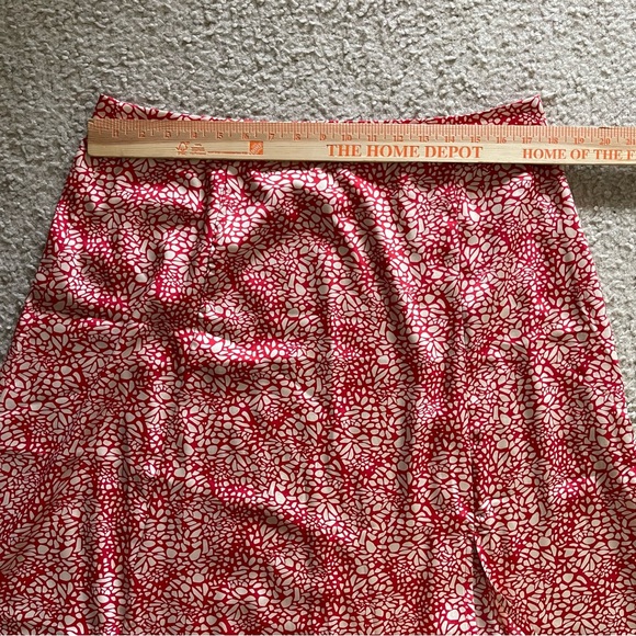 Ann Taylor LOFT Midi Skirt Size 14P (Red Skirt with front side slit) - Picture 6 of 8